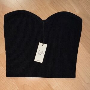 Aritzia Babaton Black Strapless Sculpt Knit Bustier Top